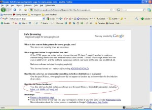 Google Malware Status